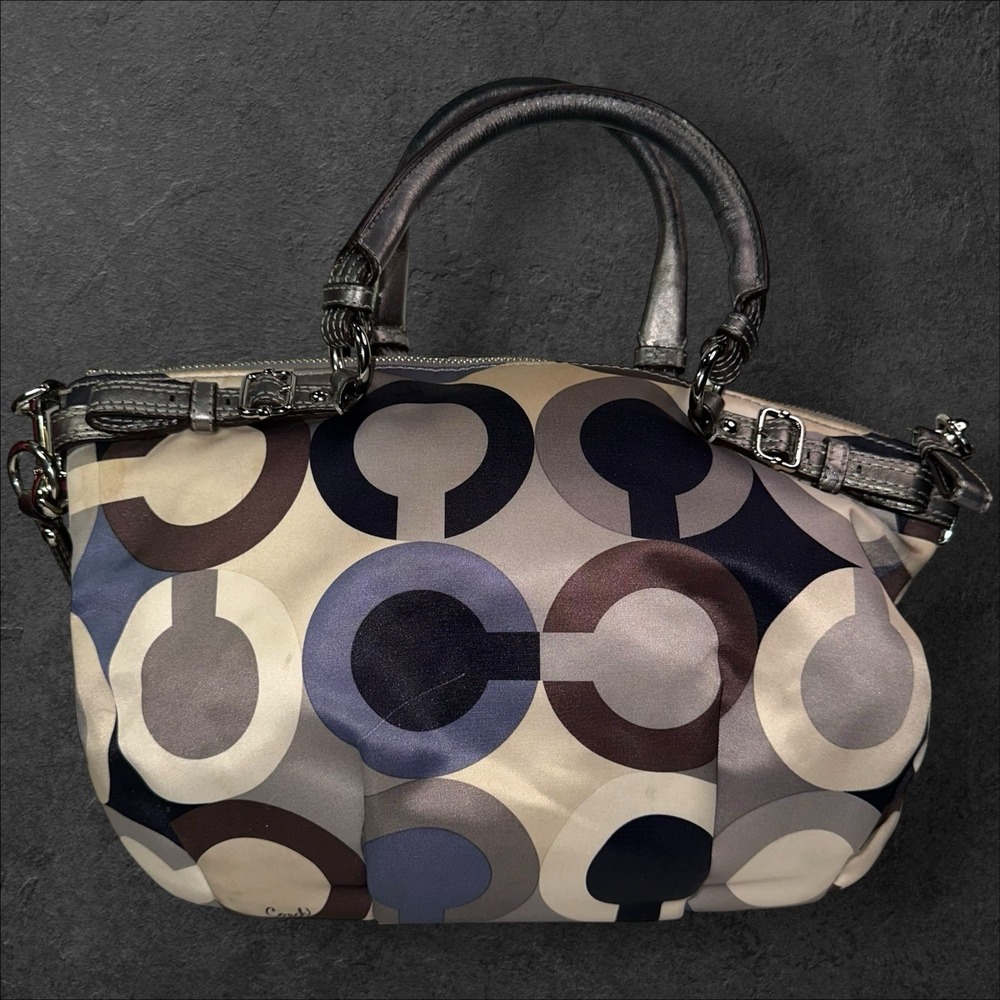 Coach Bag Purse Silver, Brown and Purple #H1120-19179 -‎ Preowned - Picture 2 of 16